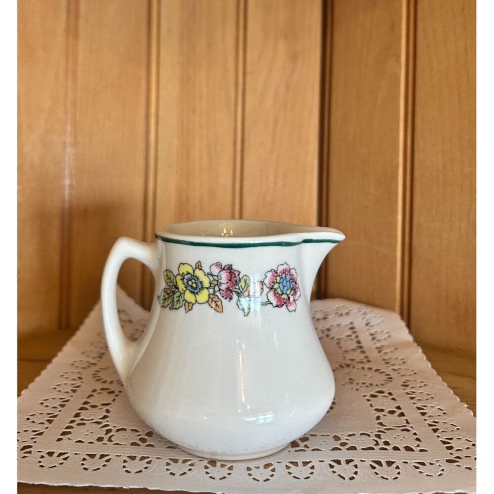 Vintage Floral Sterling China Cream Chunky Individual Restaurantware Creamer